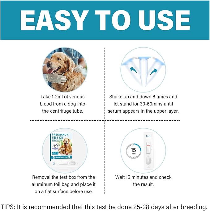 Dog Pregnancy Test Kit, Pet Pregnancy Supplies, Accurate and Fast Pregnancy Test Strips for Puppy, Disposable Pet Clinic Equipment at Home