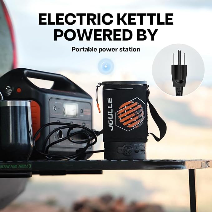 Joulle Kettle Pot, Multi-Functional Electric Camping Stove, 500 W Portable Travel Water Boiler, Non-propane Outdoor Cooking Gear for Car Camping, Vanlife, Overlanding, Ev, RV Trip