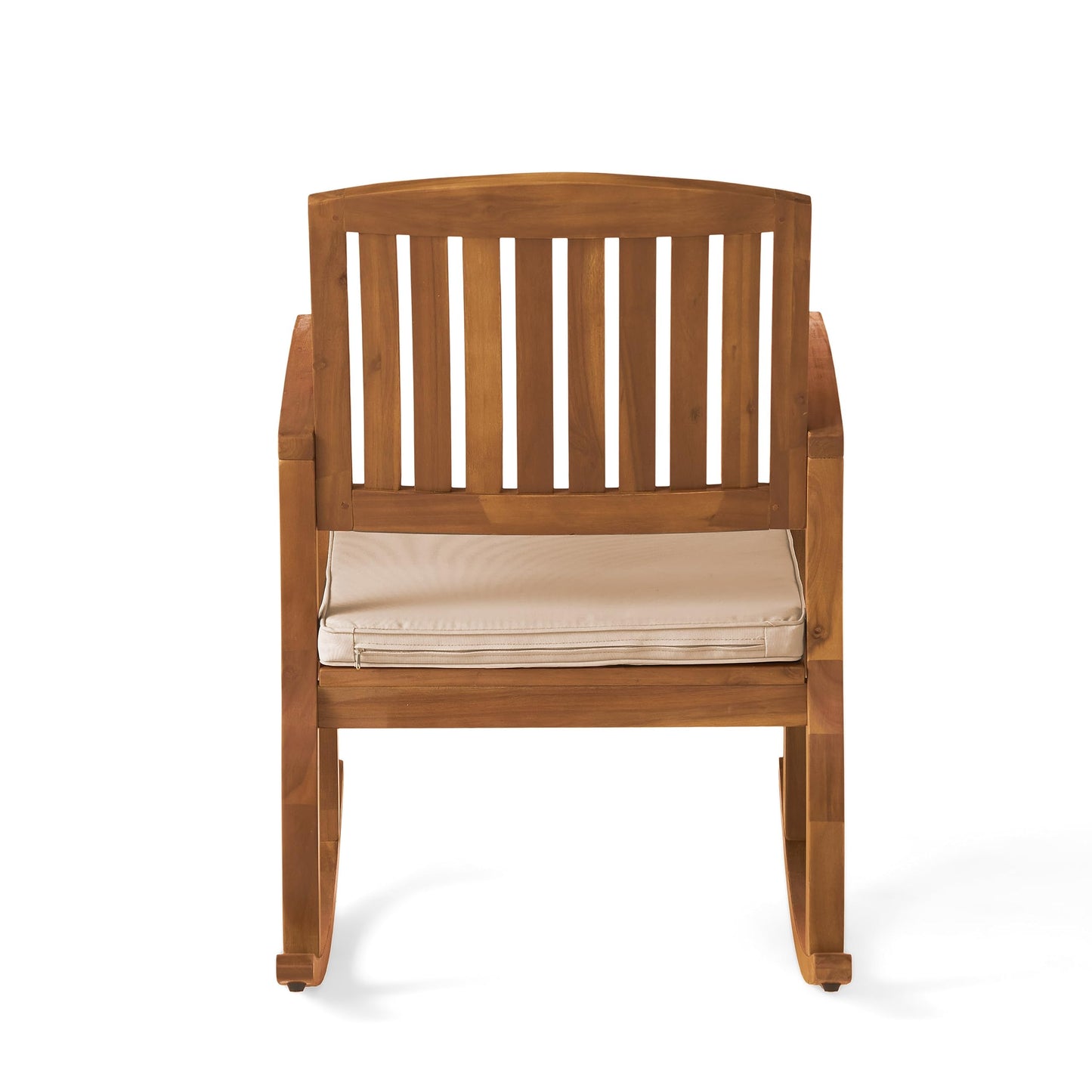 Christopher Knight Home Selma Acacia Rocking Chair with Cushion, Teak Finish