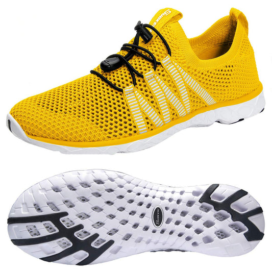 SUOKENI Women's Quick Drying Slip On Water Shoes for Beach or Water Sports Yellow,Size:US 9/EU 40