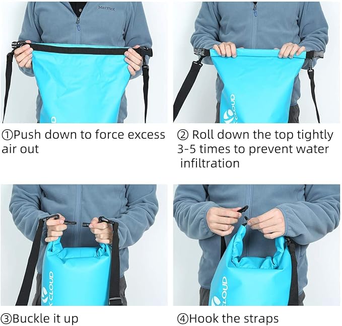ROCK CLOUD Dry Bag Waterproof 20L Dry Sack for Kayaking Rafting Boating Beach Surfing Swimming Canoe Camping Hiking Fishing Ski, Orange