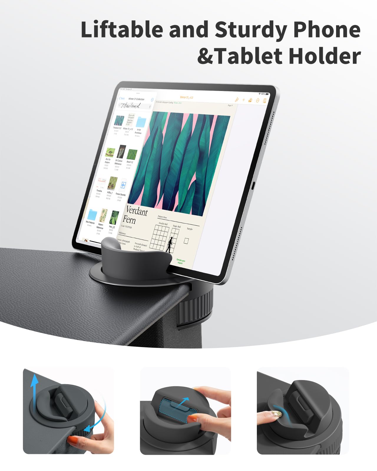 SAIJI Laptop Lap Desk - Fits Up to 17" Laptops, Lightweight Lap Tray Table Stand with Soft Leather Wrist Pad, External Monitor Holder, Lap Desk with Cushion for Home Office Working/Gaming On Couch