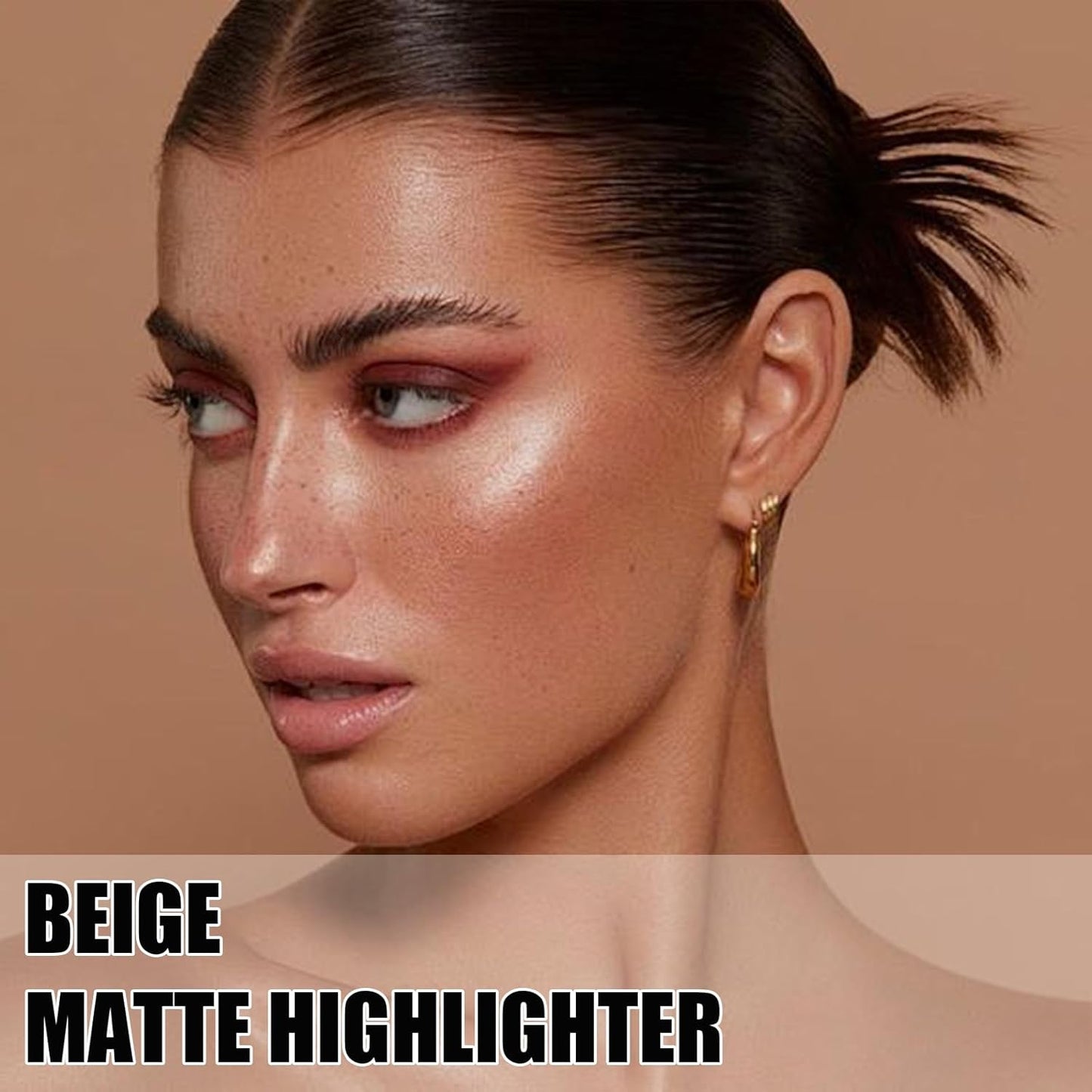 Beige Glittering Face Palette,Stereo for Face Retouching, Eye Shadow Highlighting Shadow Finish Palette, Natural，Low Saturation Makeup Contour Face Palette