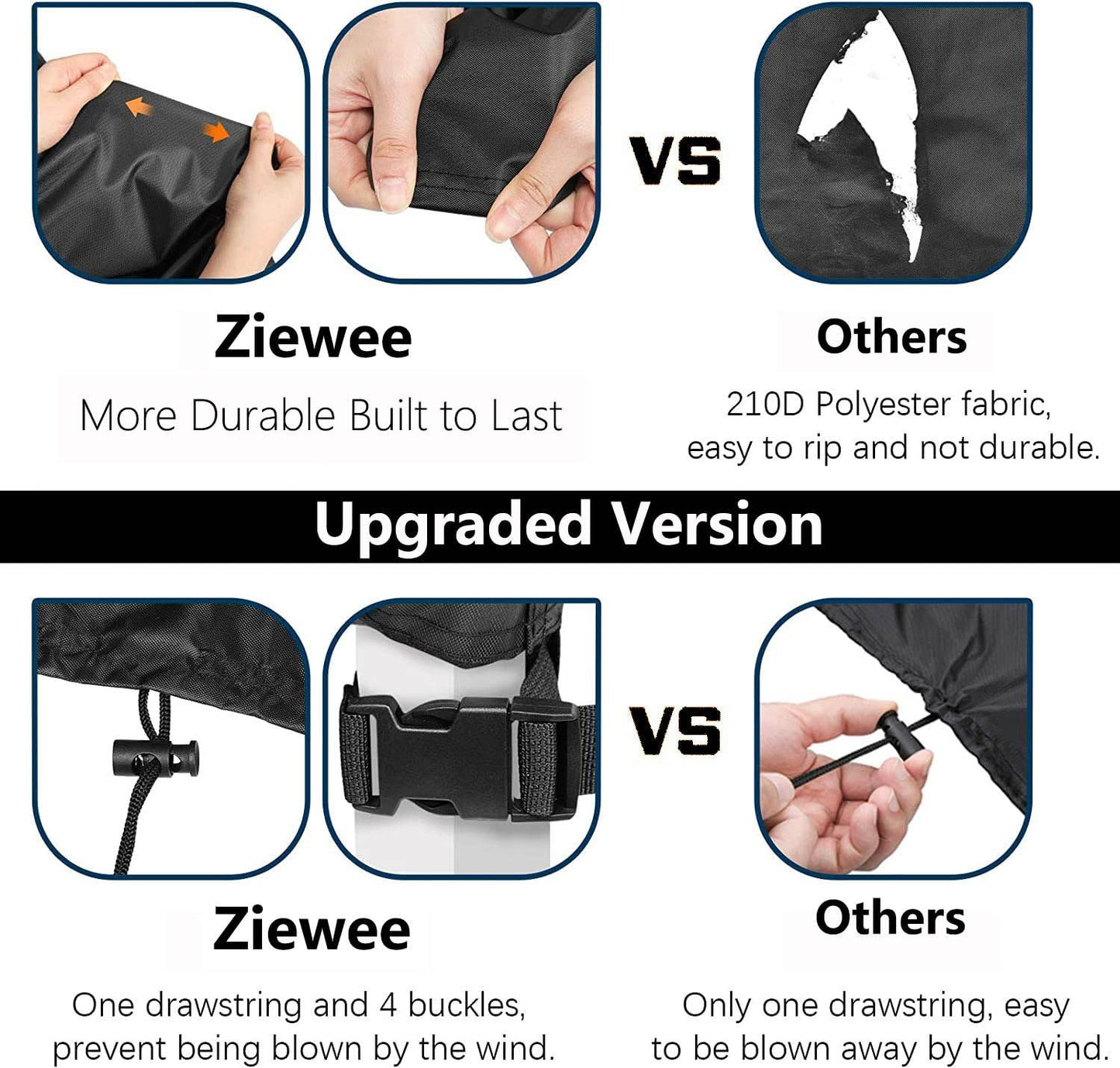 Patio Furniture Covers Outdoor Table Cover Waterproof Rectangular 420D Garden Dining Table Cover Wind Dust Proof Anti-UV Patio Sectional Couch Cover Table and Chair Set Covers 90"Lx65"Wx28"H Black