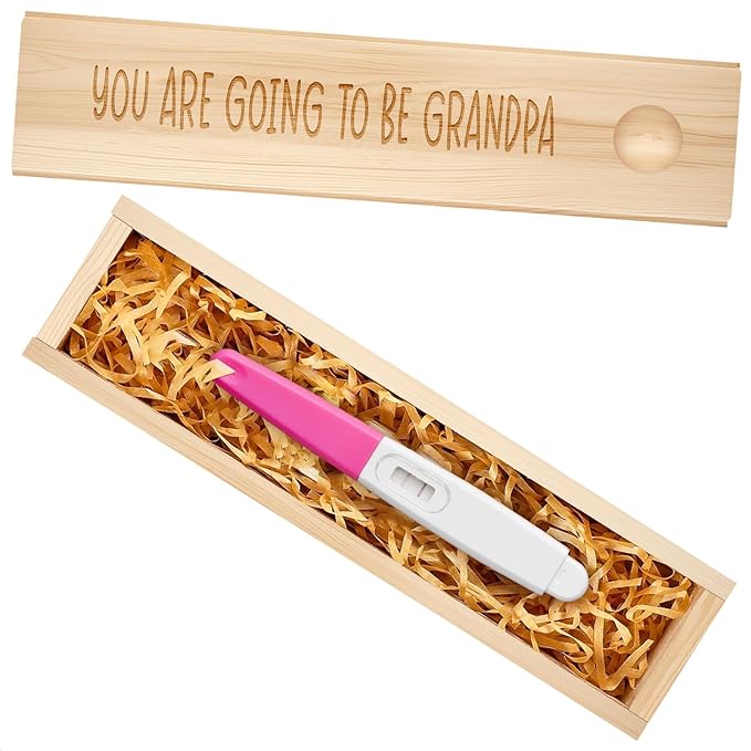 Pregnancy Announcement for Grandparent Grandpa, Pregnancy Test Keepsake Box, Baby Announcement Reveal Gifts Ideas for Husband Grandparents Dad Aunt and Uncle