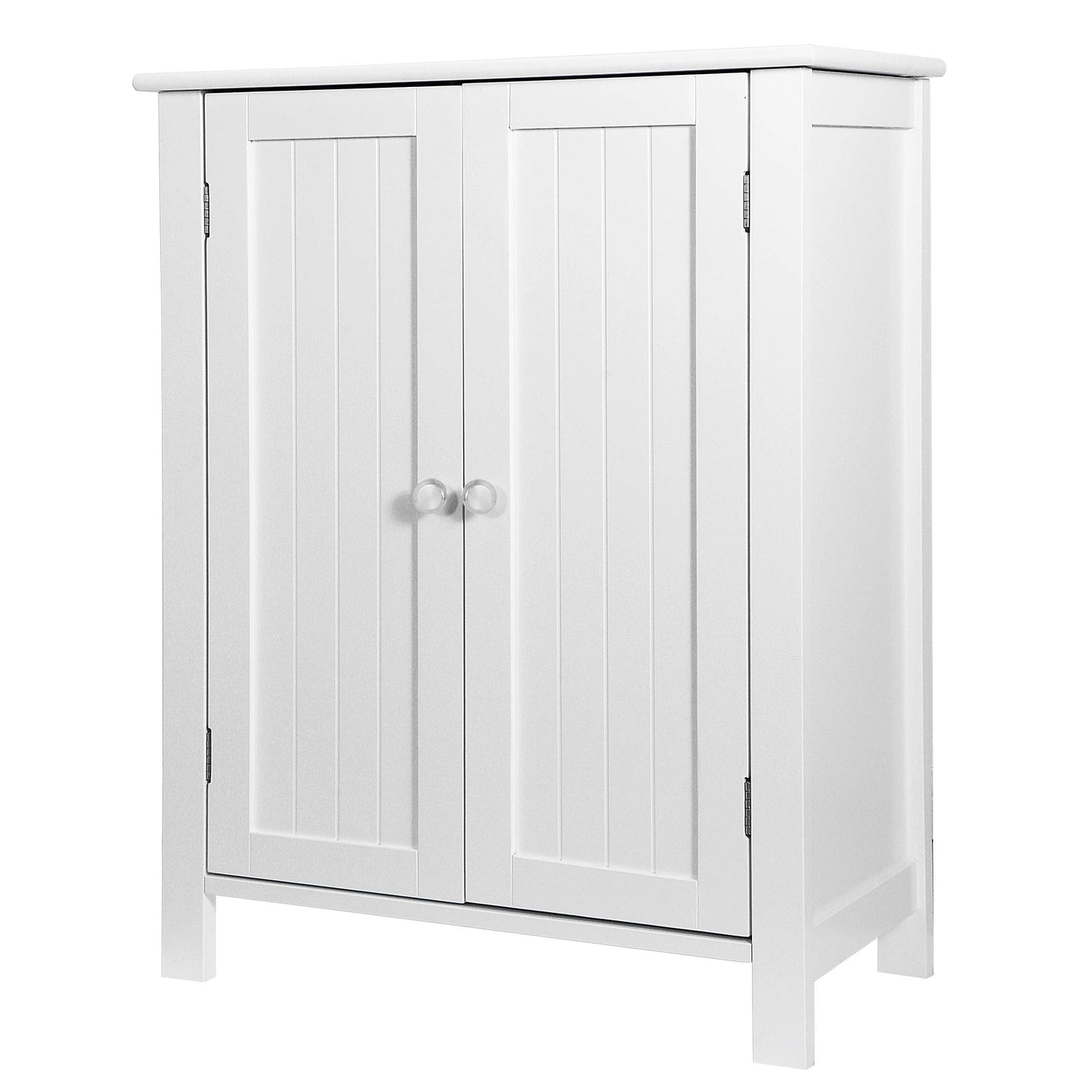 SUPER DEAL Modern Bathroom Floor Storage Cabinet with Adjustable Shelf and Double Door Rust Proof, Living Room Modern Home Furniture Storage Organizer Cabinet