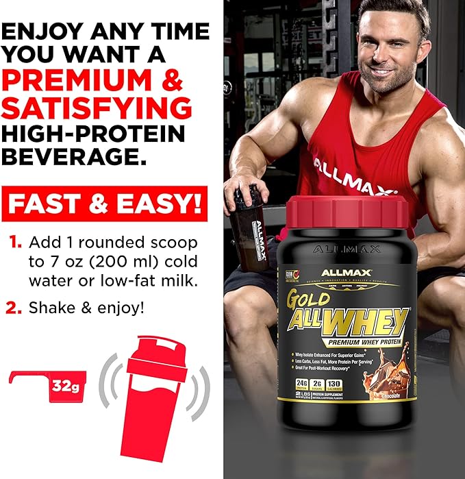 ALLMAX Nutrition Gold ALLWHEY, French Vanilla - 5 lb - 24 Grams of Protein Per Scoop - Gluten Free, Low Carb & Low Sugar - Approx. 71 Servings