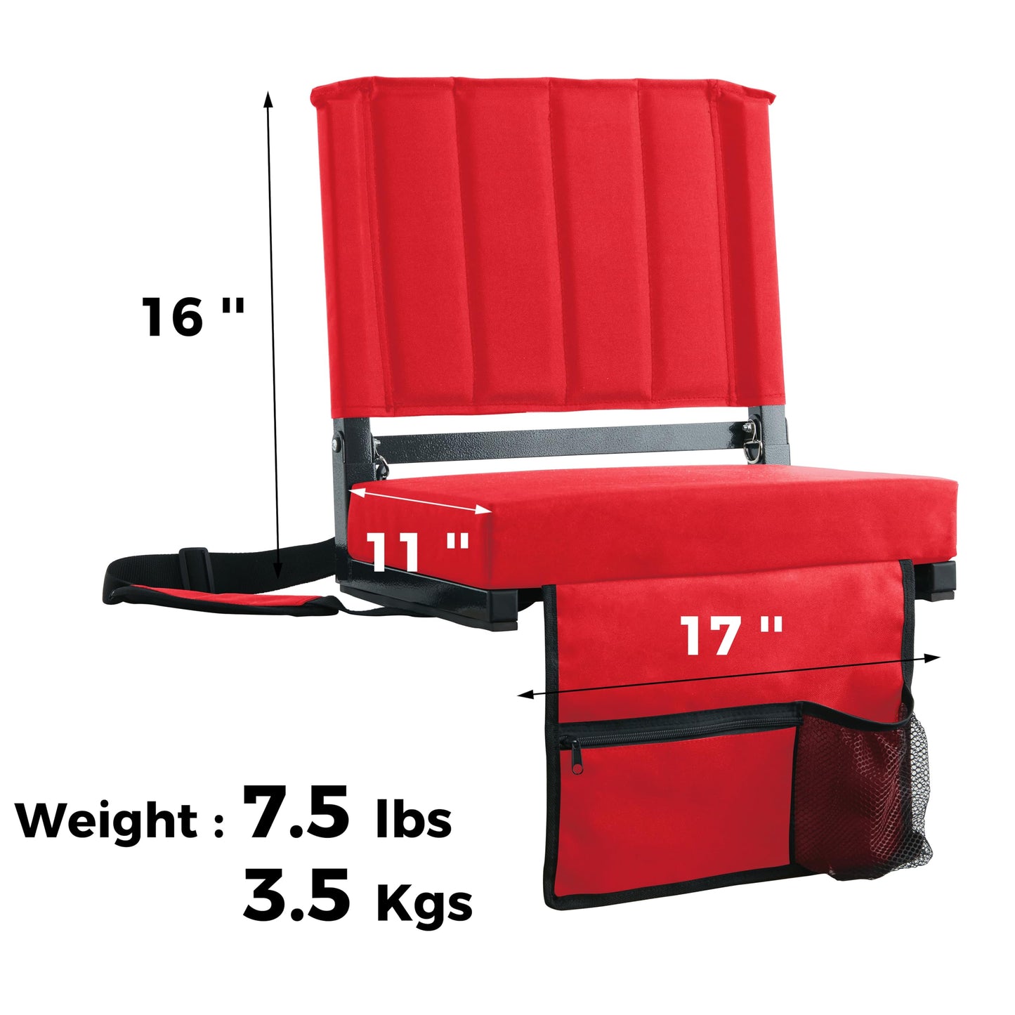 Stadium Seats with Back Support Bleacher Chairs with Back and Cushion Thick Padded Bleacher Seats Includes Shoulder Strap