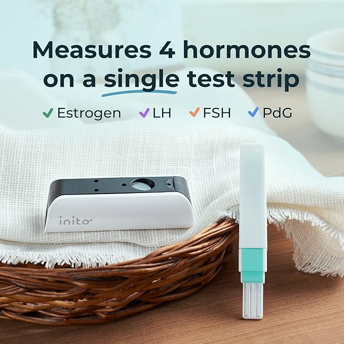 Inito Fertility Monitor & Hormone Tracker for Women | Estrogen, LH, PdG (Urine Metabolite of progesterone), FSH | Track and Confirm Ovulation | Includes 15 Test Strips (iPhone 16)