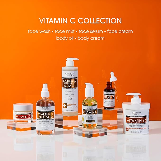 Advanced Clinicals Vitamin C illuminating Body Oil For Women & Men |Vitamin C Oil Skin Care Body Moisturizer With Vitamin E + Botanicals To Help Improve Appearance Of Dark Spots + Dry Skin, 3.8 Fl Oz