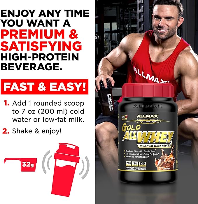 ALLMAX GOLD ALLWHEY, Chocolate Peanut Butter - 5 lb - 24 Grams of Protein Per Scoop - Gluten Free, Low Carb & Low Sugar - Approx. 71 Servings