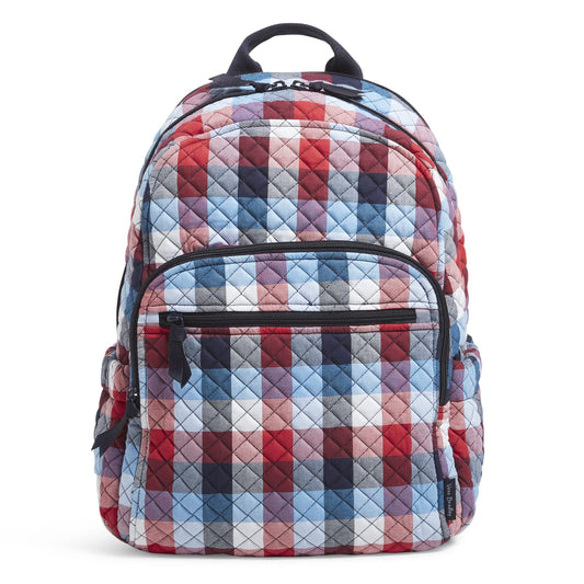 Vera Bradley Women's Cotton Campus Backpack, Patriotic Plaid, One Size