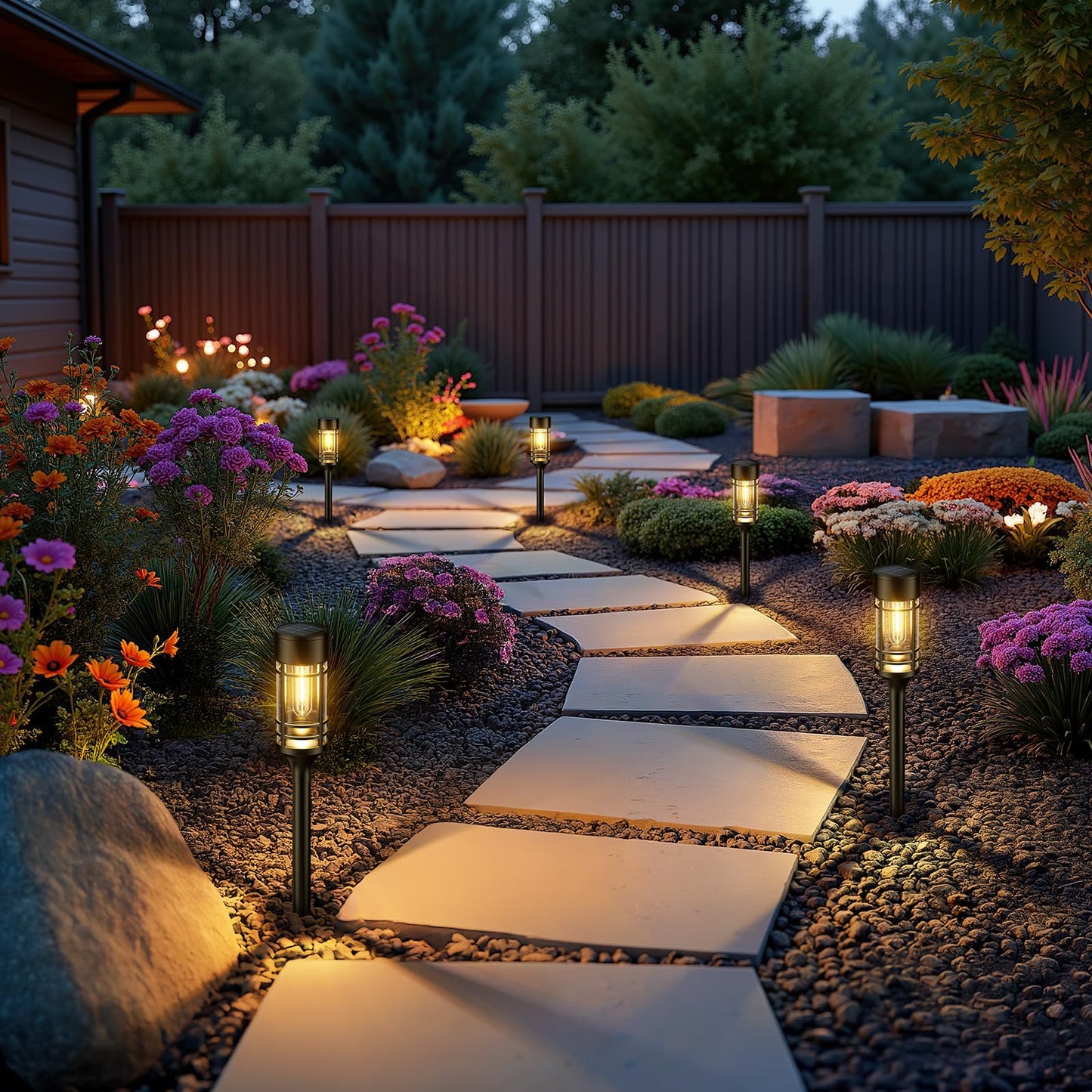 LETMY 12 Pack Solar Pathway Lights Outdoor, Solar Lights Outdoor Waterproof IP65, Bright Solar Garden Lights Outdoor, Auto On/Off Outdoor Solar Lights for Yard Walkway Driveway Landscape Garden Decor