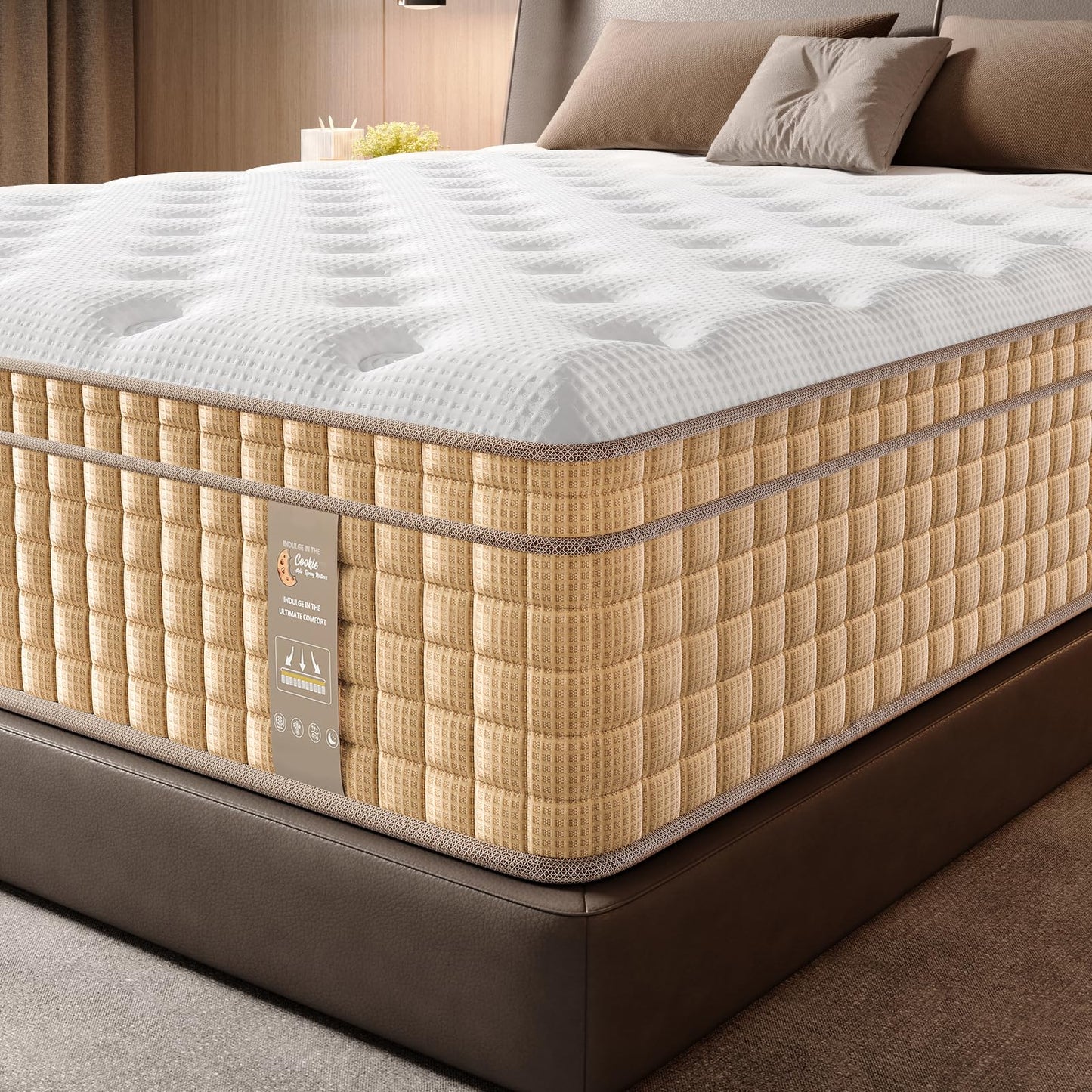 BedStory Queen Mattress Hybrid 14 Inch Mattresses Gel Memory Foam & Pocket Spring Bed for Back Pain Relief, Fiberglass-Free, CertiPUR-US
