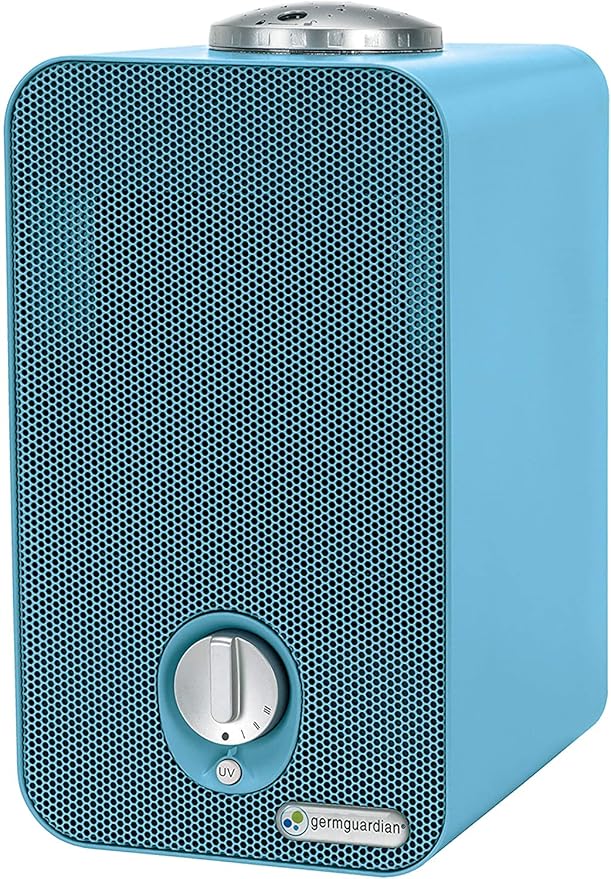 GermGuardian Air Purifier for Home with HEPA Pure Filter, Night Light Projector, UV-C Light Helps Reduce Germs, Removes 99.97% of Pollutants, Rooms up to 263 Sq. Ft., 11", Blue, AC4150BLCA