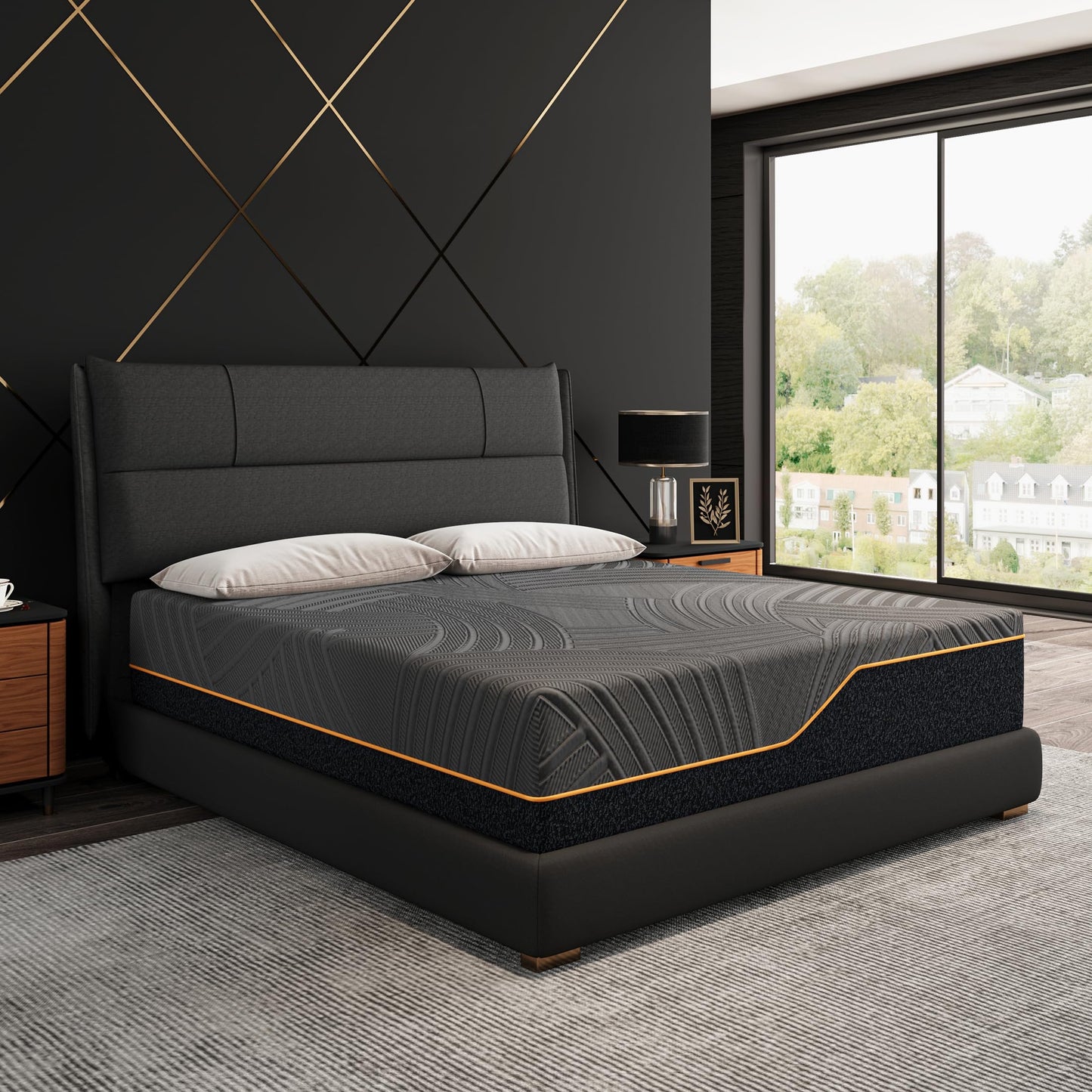 Dyonery 14 Inch Queen Mattress in a Box, Copper Memory Foam Mattress with Cooling Cover, Medium Firm for Pressure Relief, Fiberglass-Free, CertiPUR-US Certified, Foam Made in USA, 60"x80"x14"