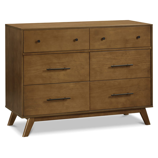 DaVinci Otto 6-Drawer Baby Dresser for Bedroom - GREENGUARD Gold Certified - Multi-Purpose Storage Double Chest of Drawers for Boys and Girls -Dresser for Kids Bedroom, Living Room, Nursery -Walnut