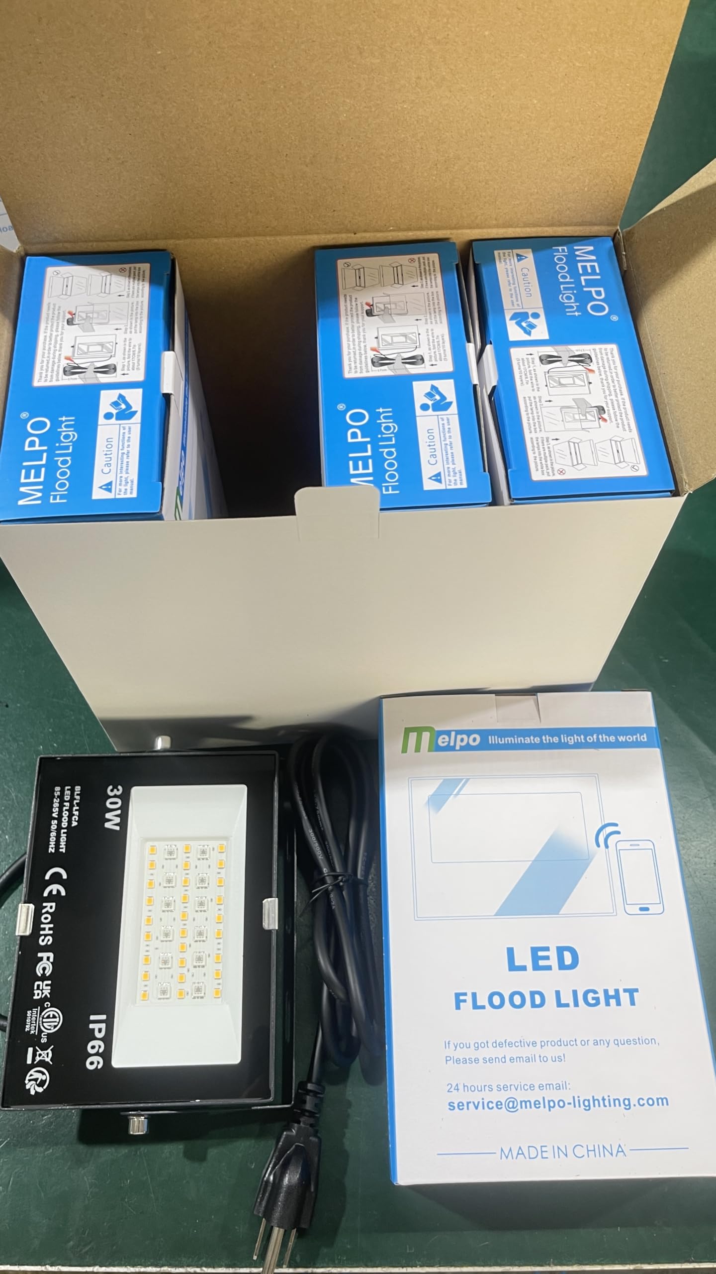 MELPO LED Flood Light Outdoor 30W, 300W Equivalent 3000LM Smart RGB Landscape Lighting with APP Control, DIY Scenes - Timing - Warm White 2700K - Color Changing Uplight, IP66, US Plug (4 Pack)