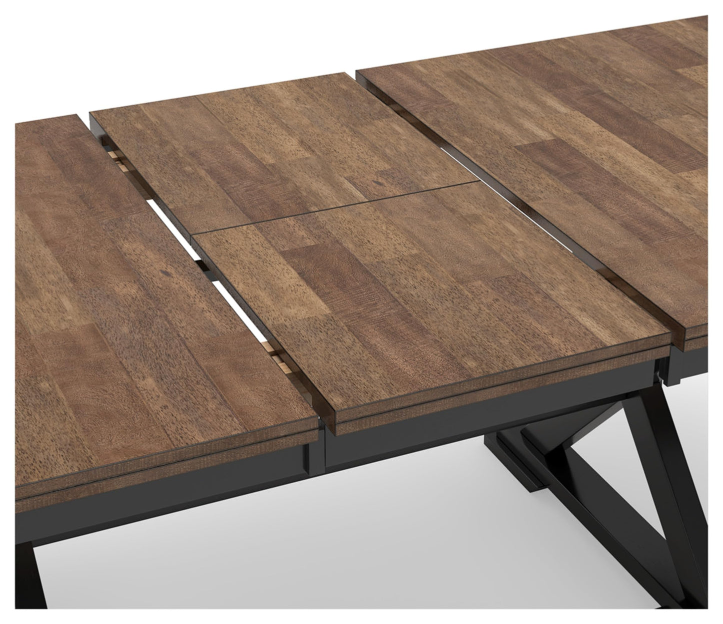 Signature Design by Ashley Wildenauer Farmhouse Dining Extension Table with Self-Storing Butterfly Leaf for 6-8 People, Black & Dark Brown