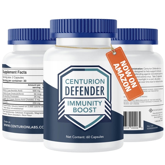 Centurion Labs Defender Immunity Boost, 5-in-1 Powerful Blend of Quercetin, Zinc, Vitamin D, Vitamin C, Copper to Help Support Overall Health, 60 Caps
