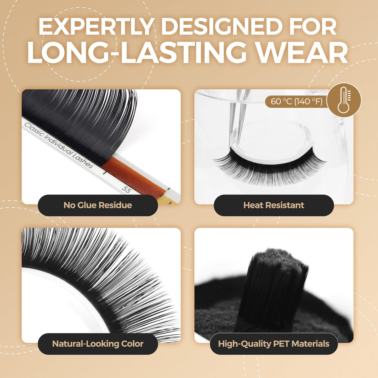LASHVIEW 0.07 Thickness D Curl 8-15mm Mixed Tray Eyelash Extensions Individual Lash Extensions Semi-permanent Pure Korean Silk lashes Soft Application for Professional Salon Use