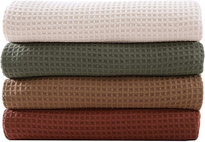 Eddie Bauer Blanket Soft Waffle Weave Bedding, Medium Weight Bedroom Decor, Softens Every Wash, Queen, White