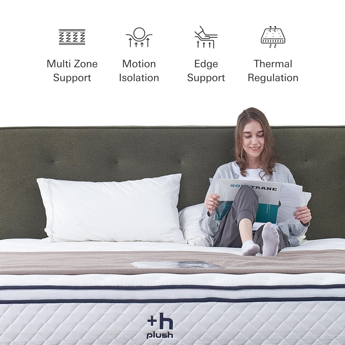 Plush Dream Full Mattress 12 Inch Hybrid Pocketed Springs - Mattress in a Box with Memory Foam, Soft Plush Feel, Motion Isolation, Multi-Zone Spinal Support
