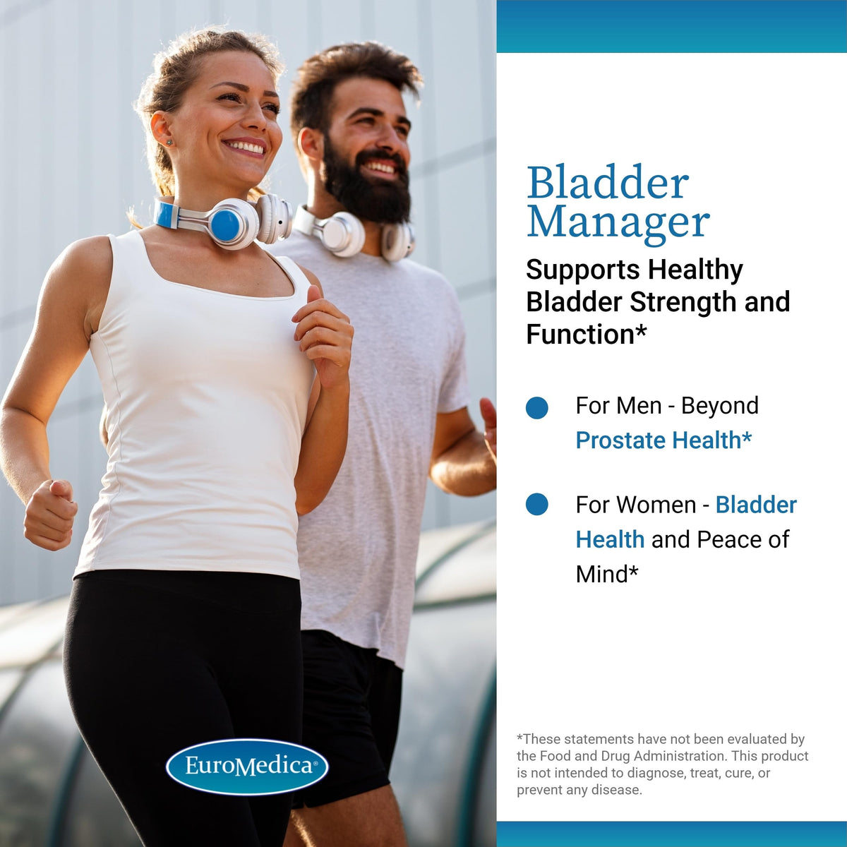 Euromedica Bladder Manager - 30 Capsules - Clinically-Studied Herbal Supplement - Support Bladder Strength & Healthy Urinary Tract Function - Formulated for Men & Women - 30 Servings