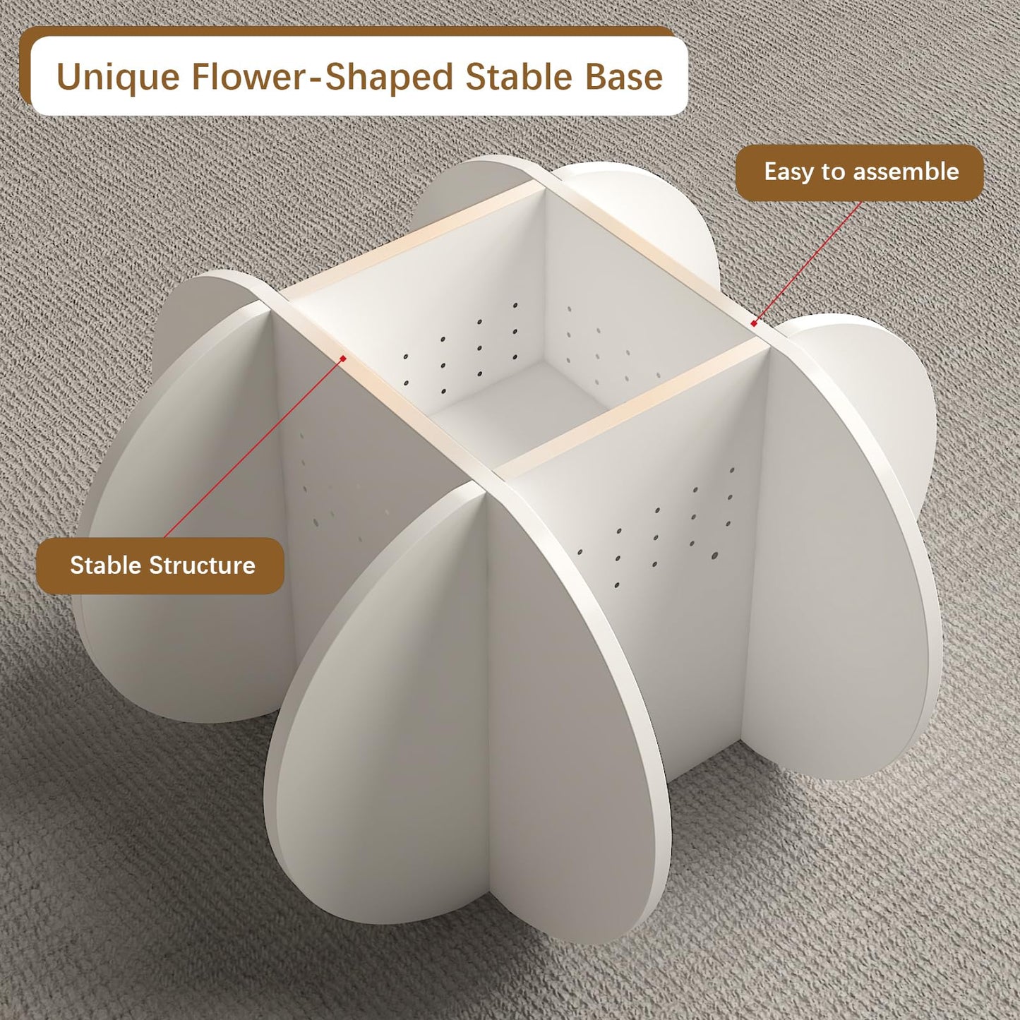 HedoAjim Round Coffee Table with Glass Top,Center Table with Storage for Living Room,Small Spaces, Office, and Lounge,32" White and Grey Glass Coffee Table
