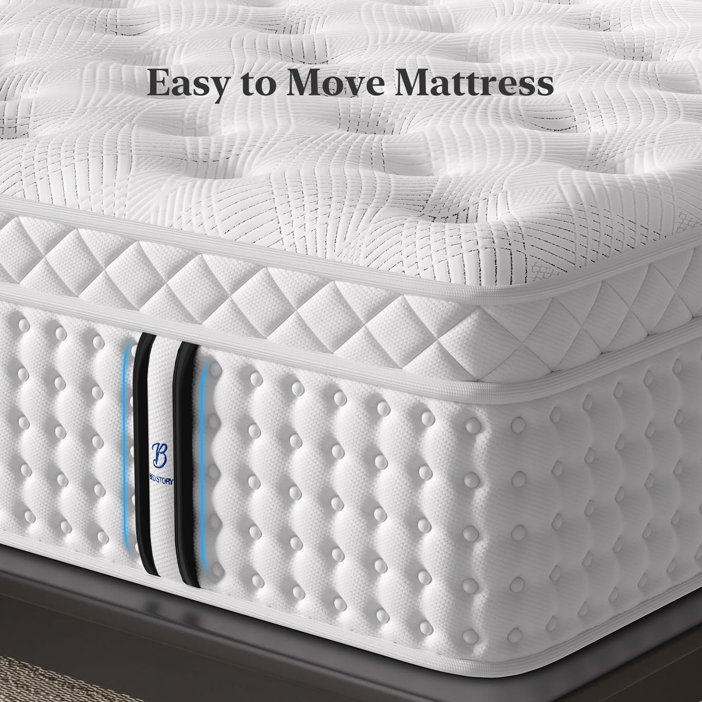 BedStory King Mattress, 12 Inch Firm Mattress with Extra Lumbar & Shoulder Support, Signature Collection Hybrid Mattresses for Motion Isolation and Pressure Relief, 365 Nights Trial
