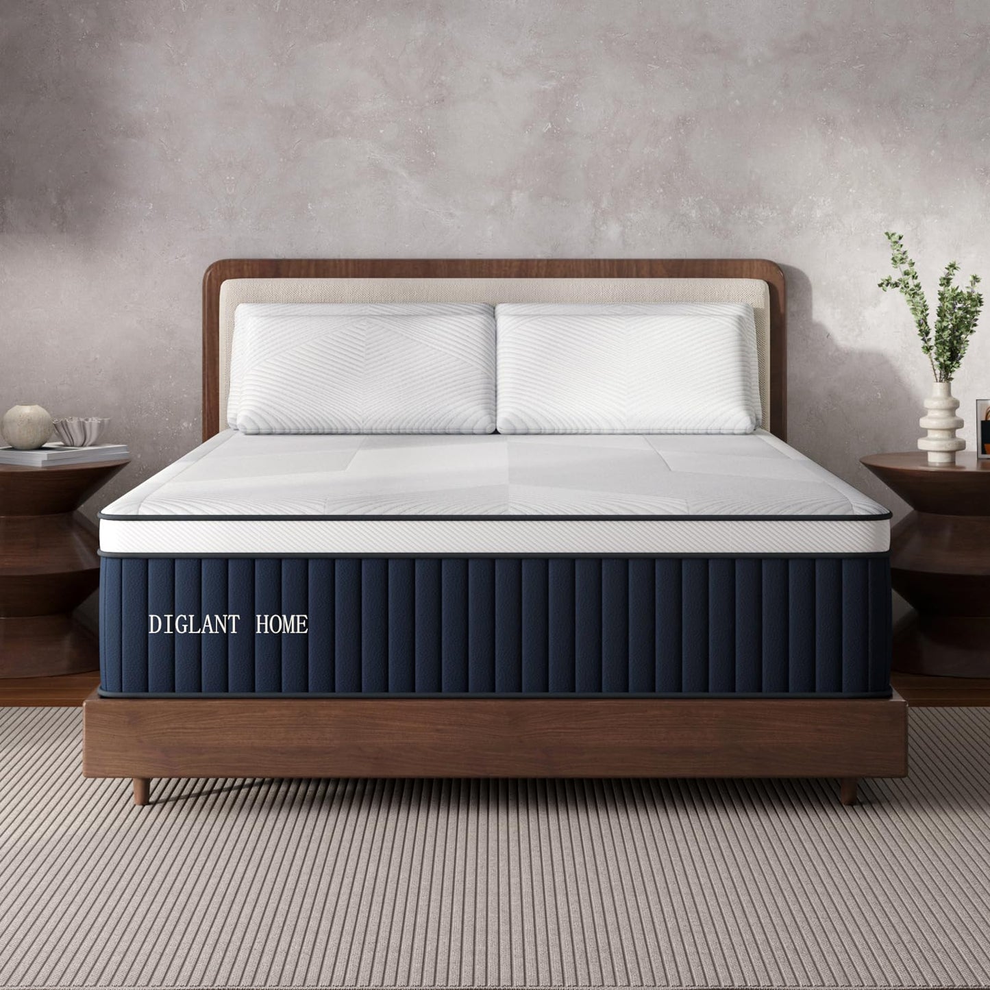 Queen Mattress, DIGLANT 14 Inch Euro Top MDI Memory Foam with Pocket Springs Hybrid Mattress, Medium Plush Feel Queen Size Mattresses for Supportive & Pressure Relief, CertiPUR-US, 60"*80"