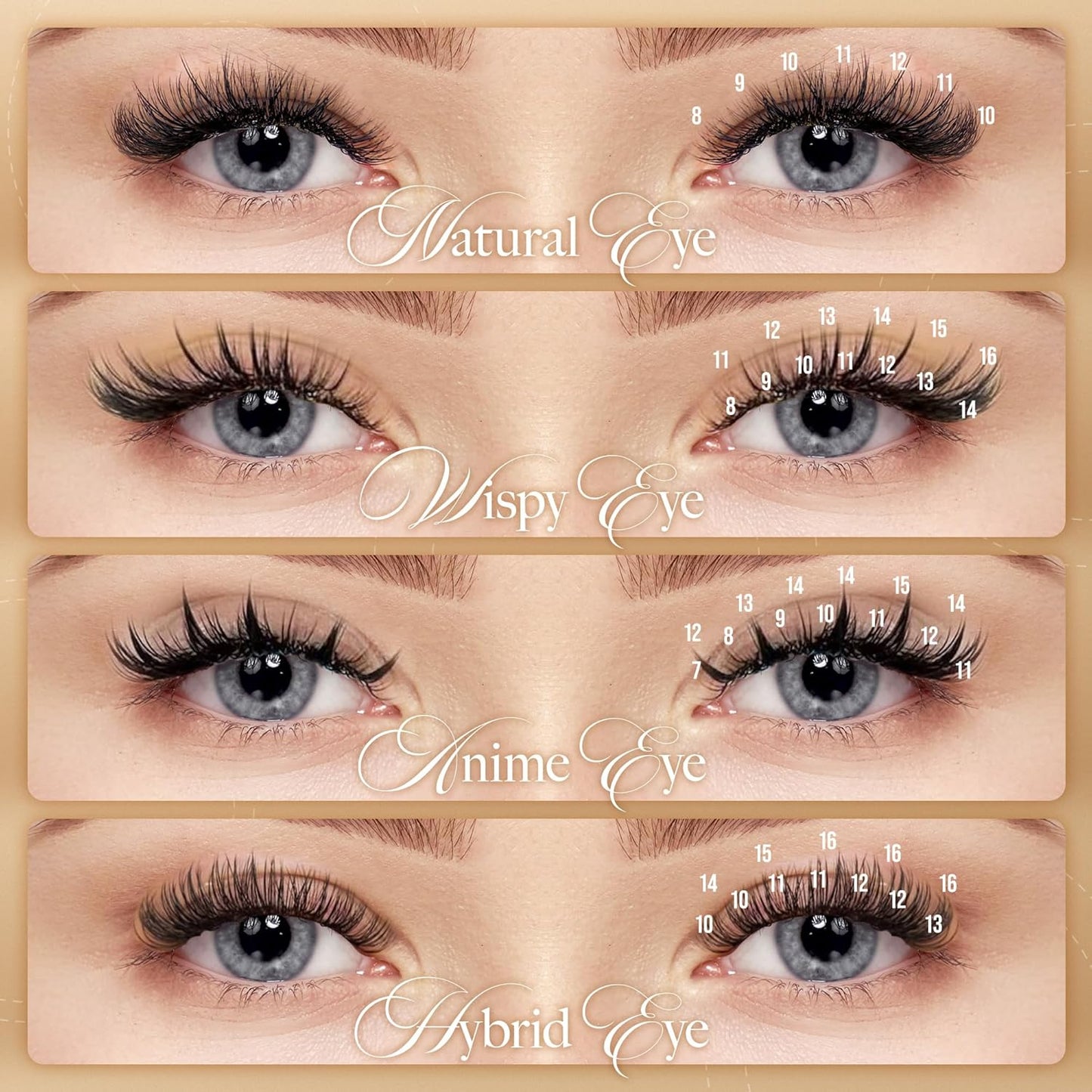 LASHVIEW Silk Mink Fake Eyelash Extensions 0.20 Thickness C Curl Mixed Tray 8-15mm Natural Thick Lashes Individual Semi-Permanent Eyelashes Application for Professional Salon Use