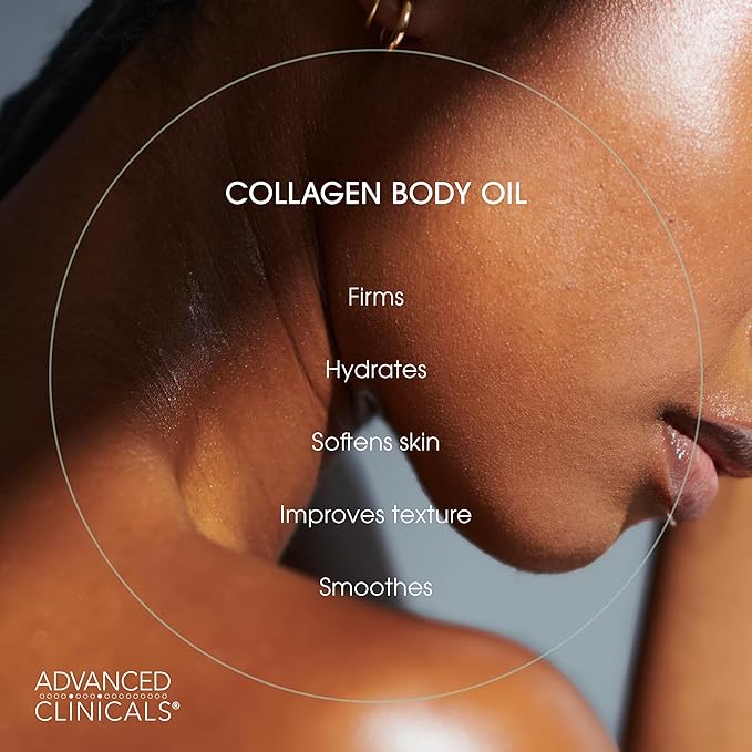 Advanced Clinicals Retinol Body Lotion + Collagen Body Oil 2pc Skincare Set For Women & Men | Fragrance Free Retinol Lotion + Collagen Massage Body Oil To Improve Appearance Of Crepey Skin, 2pc Set