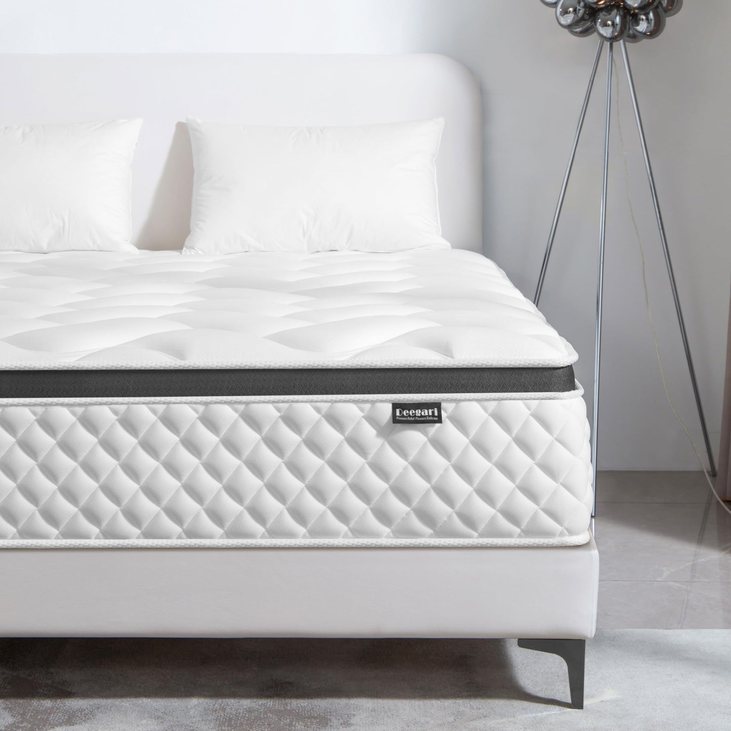 Deegari Queen Mattress, 14 Inch Queen Size Mattress in a Box,Memory Foam Hybrid Mattresses,with Individual Pocket Spring for Motion Isolation & Silent Sleep, Pressure Relief,Plush Firmness