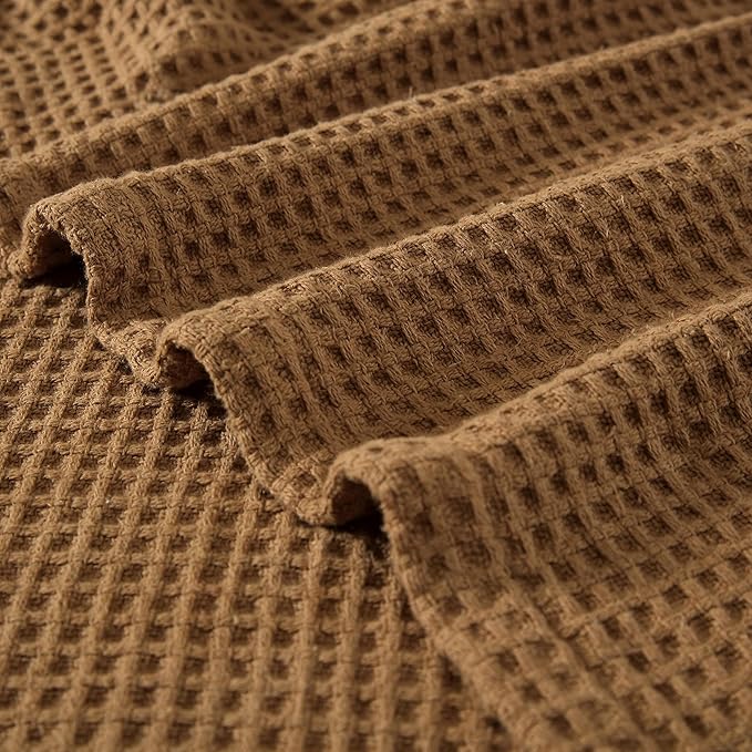 Eddie Bauer Blanket Soft Waffle Weave Bedding, Medium Weight Bedroom Decor, Softens Every Wash, Queen, Brown