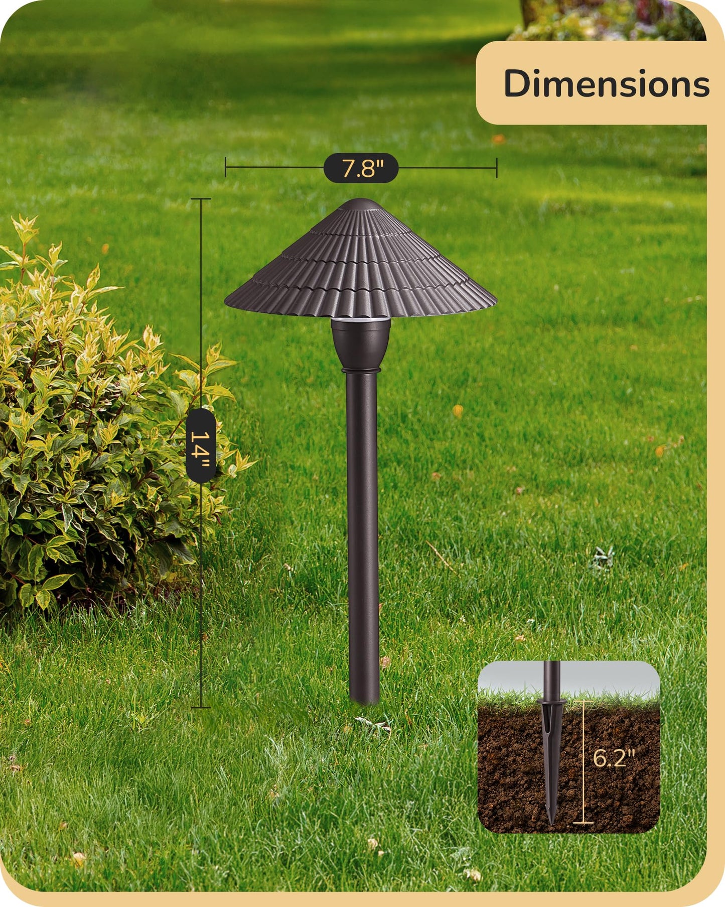 EDISHINE 5CCT Low Voltage Landscape Lighting, 2700K-5000K LED Pathway Lights Wired, 12V AC/DC 3W 160LM Die-Cast Aluminum Waterproof Outdoor Landscape Path Lights for Sidewalk Garden Yard, 8 Pack