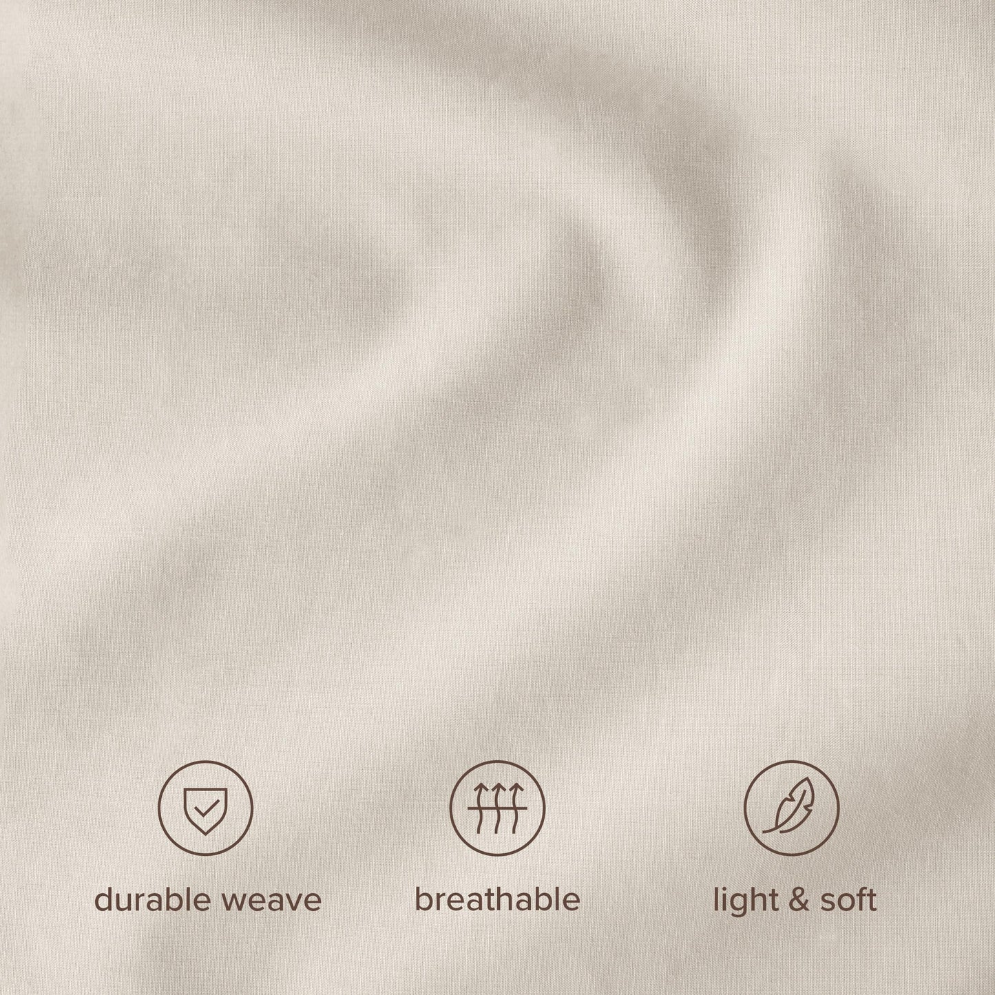 Bare Home 100% Organic Cotton Queen Sheet Set - Crisp Percale Weave - Lightweight & Breathable - Bedding Sheets & Pillowcases (Queen, French Beige)