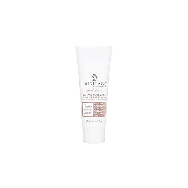 Hairitage Mend To Be Damage Repair Leave In Treatment with Biotin, Castor Oil, + Shea Butter - Refresh Dry Damaged Hair Smooth Split Ends