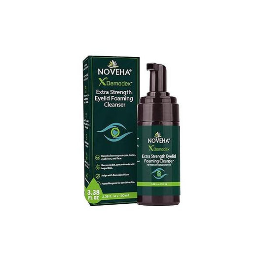 Demodex Eyelid Cleanser Foam | Extra Strength Tea Tree Oil Formula Daily Face Wash For Eyelash, Demodex, MGD, Stye Eyes, Eye Irritations & Skin Dryness, 3.38 fl oz (100ml)