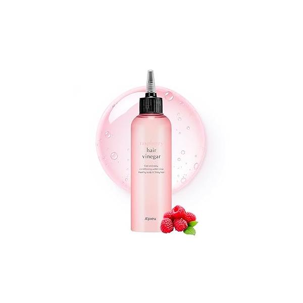 A’PIEU Raspberry Hair Vinegar - Scalp Cleanser & Detox for Oily Scalp, Buildup Dandruff, pH-Balancing Rinse Fresh, Shiny Hair, Korean Care, 6.76 fl oz